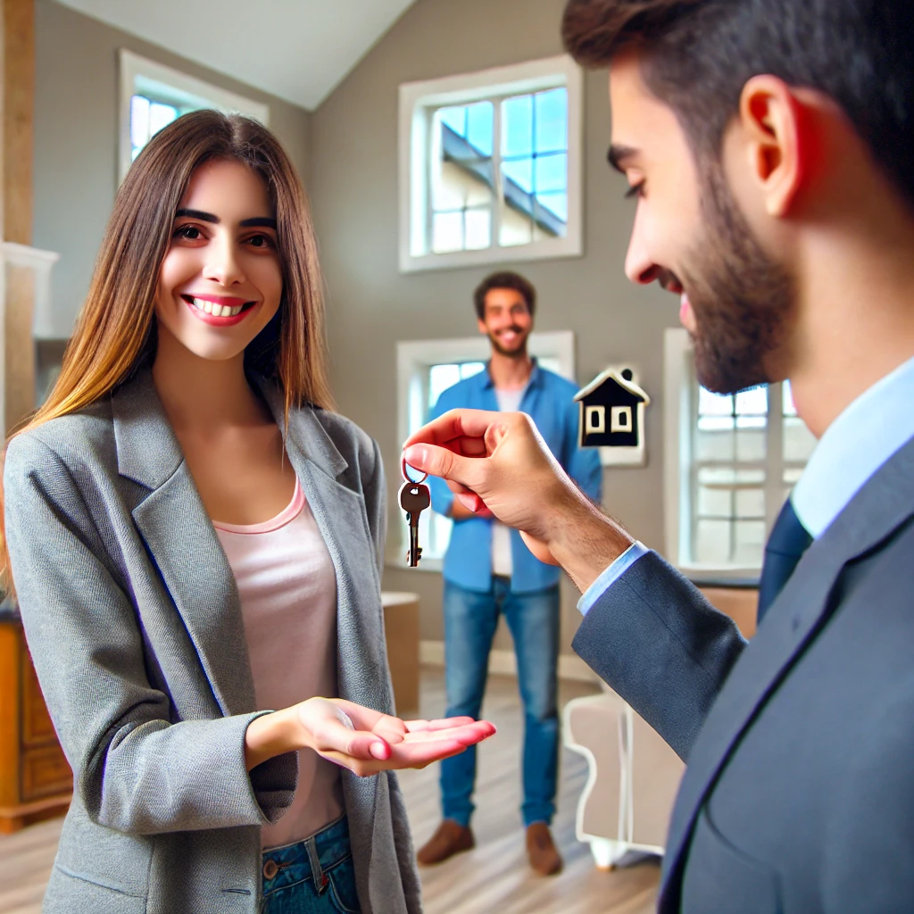 Persona entregando las llaves de su casa para ser rentada